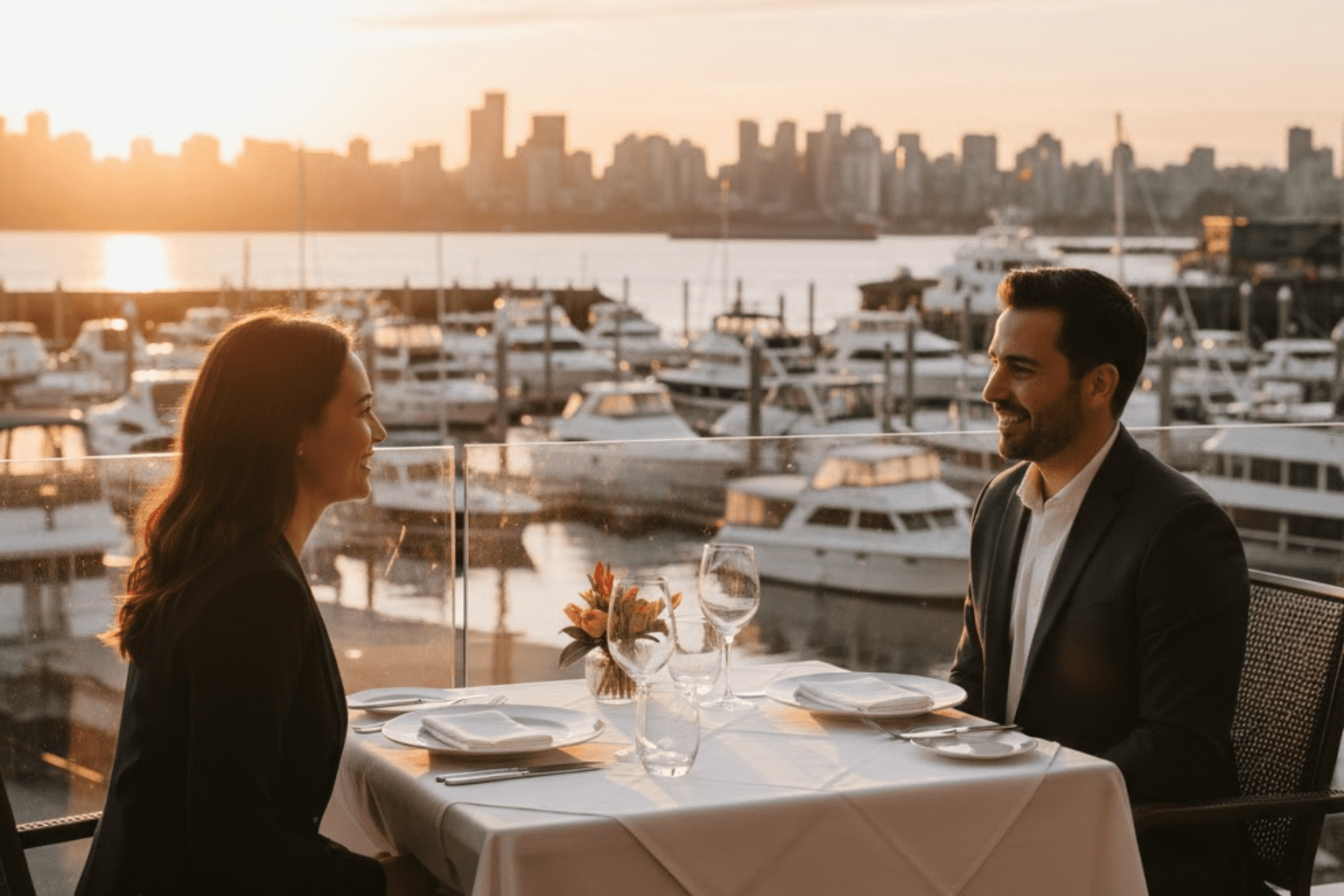 Waterfront dining experience in Granville Island Vancouver