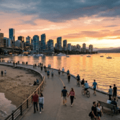 hings to do at English Bay Vancouver during sunset