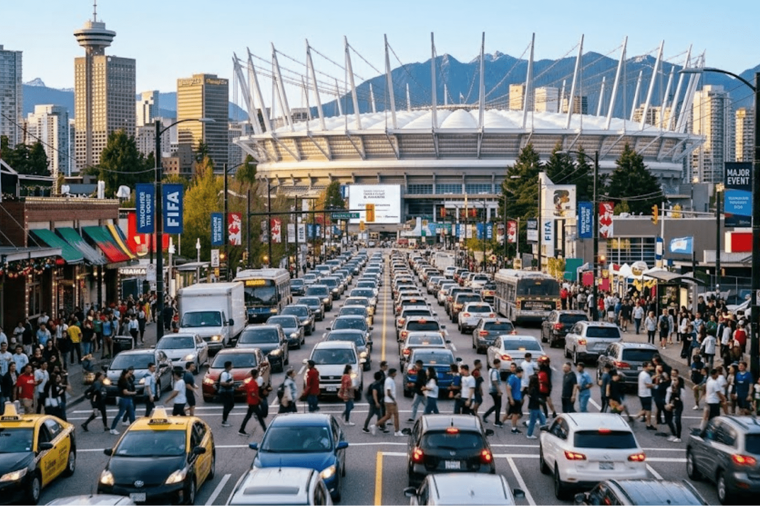 Vancouver traffic during major events and peak hours