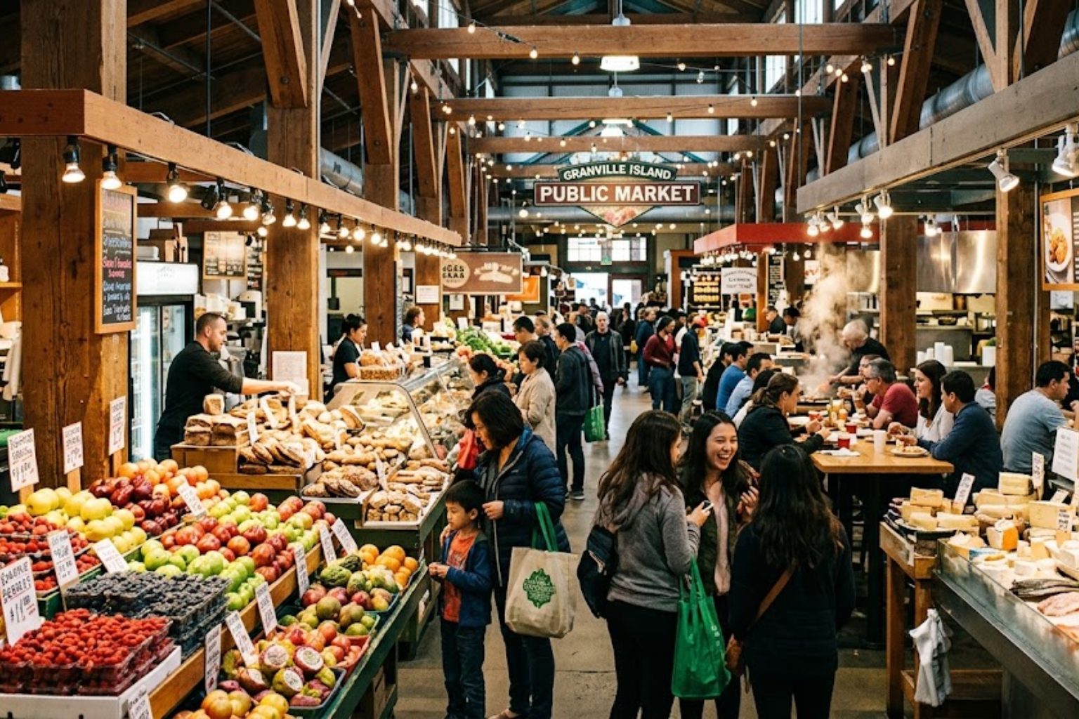 Granville Island market food and shopping experience