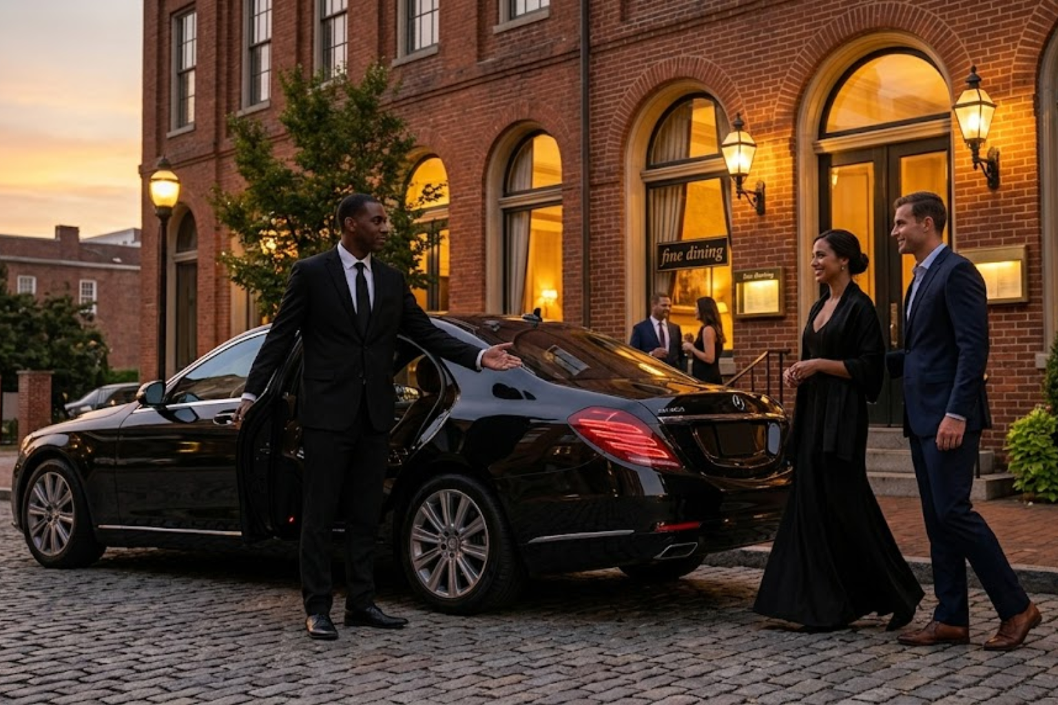 Richmond Couple Rides chauffeur pickup for luxury date night
