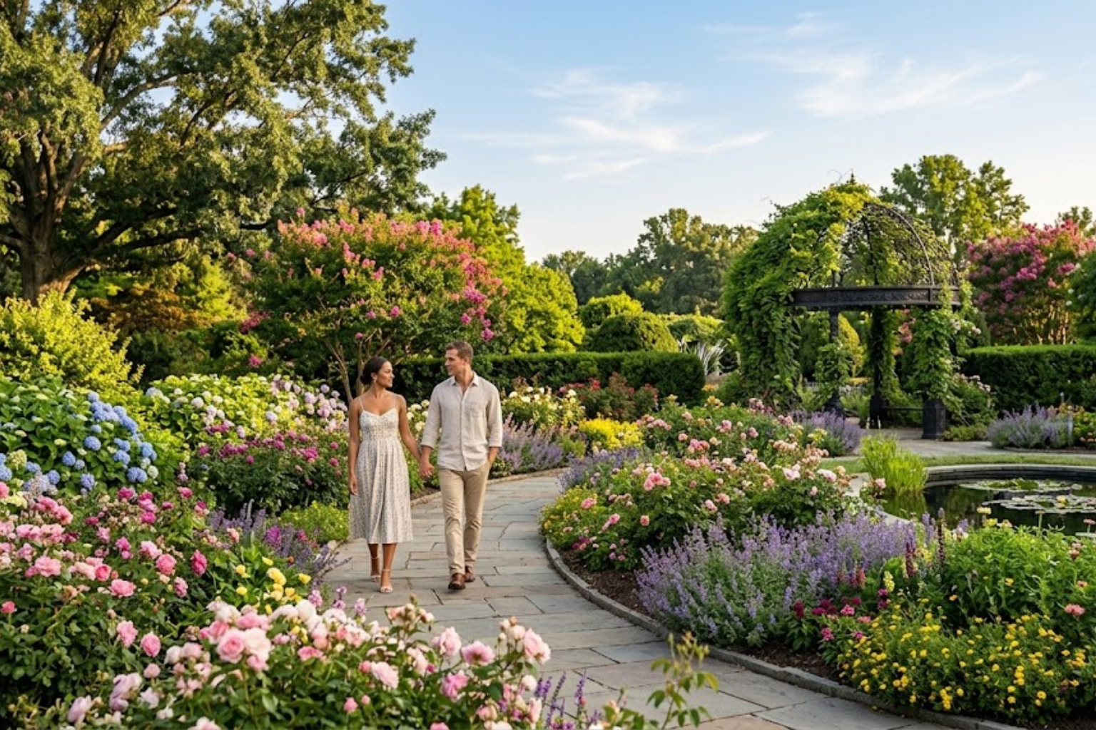 romantic garden walk for couples in Richmond VA