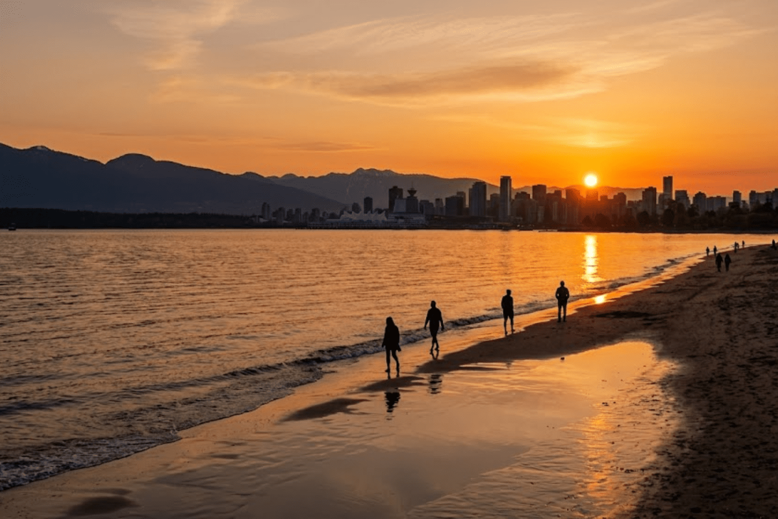 Vancouver sunset beach view